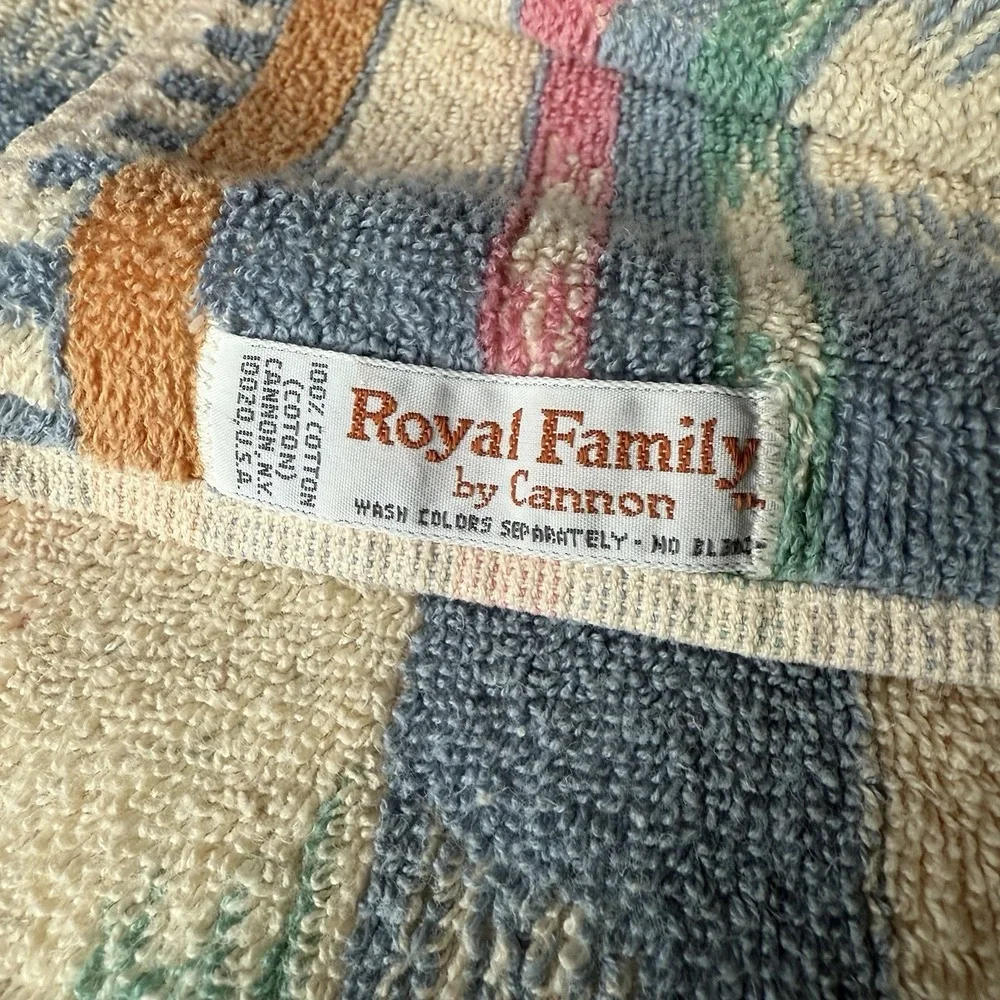 5 Pc Vintage 80s 90s Cannon Royal Family Towel Set Aztec South Western Santa Fe